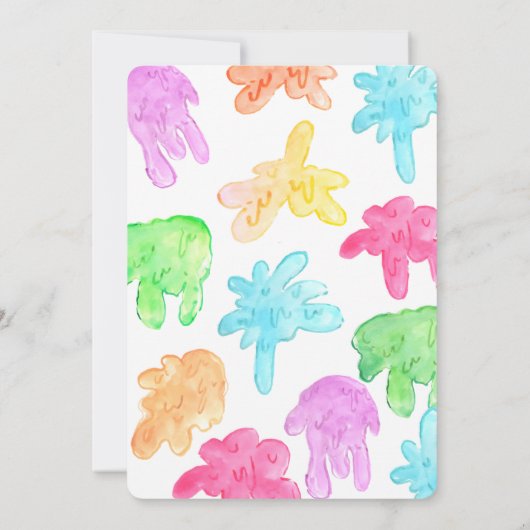 スライムパーティー子供の誕生日パーティの招待状 招待状 (裏面)