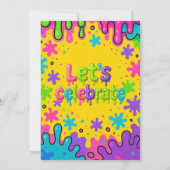 スライムパーティー子供へ誕生日カラフル、DIYテーマ 招待状 (裏面)