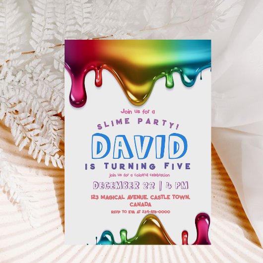 スライムパーティー招待状 ランボー スライム 誕生日 招待状