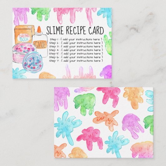 スライムパーティー誕生日レシピカード エンクロージャーカード (正面/裏面)