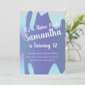 スライムパーティー オンブレドリップス バースデー スパークル ブルー 招待状 (スタンド正面)