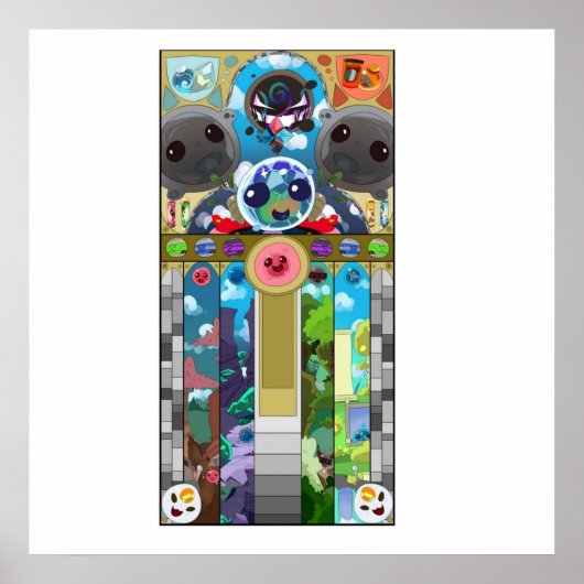 スライムランチャーのステンドグラス ポスター (正面)