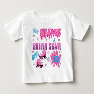 スライムローラースケート誕生日ガールカスタムT ベビーTシャツ