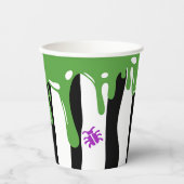 スライム不気味とストライプ紙カップ 紙コップ (正面)