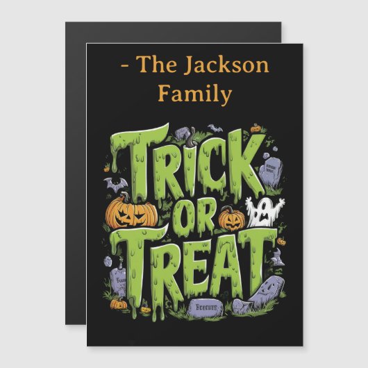 スライム不気味ハロウィンをトリックまたは治療する (正面/裏面)