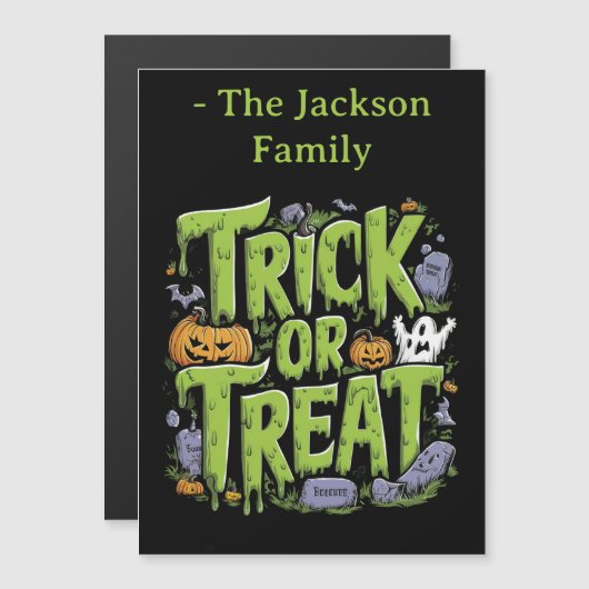 スライム不気味ハロウィンをトリックまたは治療する (正面/裏面)