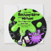 スライム作りパーティーの誕生日招待状 招待状 (正面)