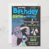 スライム作り誕生日パーティー招待状 招待状 (正面)