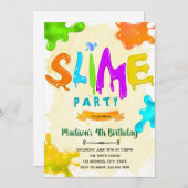 スライム誕生日の招待 招待状 (正面/裏面)