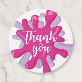 スライム誕生日サンキューメッセージカードピンクパープル フェイバータグ