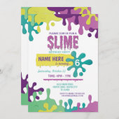 スライム誕生日ドリップガールズピンク招待状 招待状 (正面/裏面)