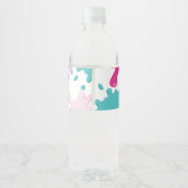 スライム誕生日パーティーの水瓶はピンクにラベル ペットボトルラベル (裏面)