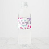スライム誕生日パーティーの水瓶はピンクにラベル ペットボトルラベル (正面)