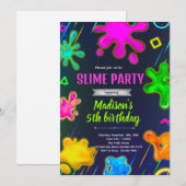 スライム誕生日パーティー招待状 招待状 (正面/裏面)