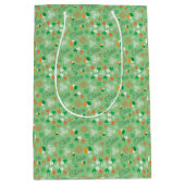 スラインテアイリッシュサンパトリックの日グリーンパターン ミディアムペーパーバッグ (正面)