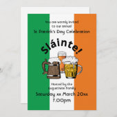 スラインテビールアイリッシュ国旗St patricks day 招待状 (正面/裏面)
