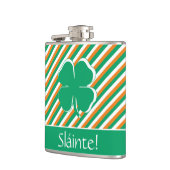 スラインテモダングリーンオレンジストライプ色アイリッシュシャムロック フラスク (左)