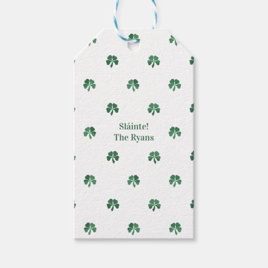スラインテラッキーパインタリークローバーアイリッシュ結婚ズ ギフトタグ (正面)