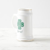 スラインテ・アイリッシュシャームロックグリーンケルト・ラッキークローバー ビールジョッキ (正面左)