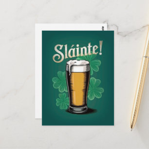 スラインテ!セントパトリックの日のビールのポイント・オン・グリーン ポストカード