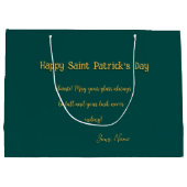 スラインテ！セントパトリックの日のビールのポイント・オン・グリーン ラージペーパーバッグ (裏面)
