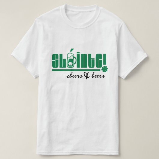 スラインテ。応援とビール聖パトリックの日 Tシャツ (デザイン正面)