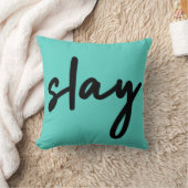 スライ |トレンディースタイリッシュのモダンシアン緑 クッション (ブランケット)