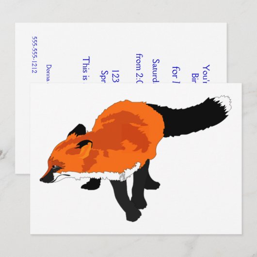 スライ・フォックス 招待状 (正面/裏面)