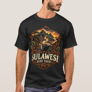 スラウェシ ダークロースト ヴィンテージ インドネシア コーヒー Tシャツ