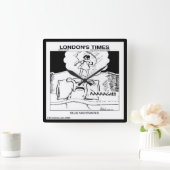 スラグ悪夢おもしろいの壁掛け時計 スクエア壁時計 (ホーム)