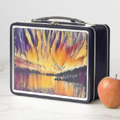 スラチンクロアチアシーサイドアートの夕日 メタルランチボックス (インサイチュ)