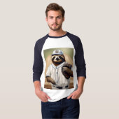 "スラッガースロース:プレートで遅く安定" Tシャツ (正面フル)