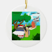 スラッグ交通警官おもしろい セラミックオーナメント (正面)