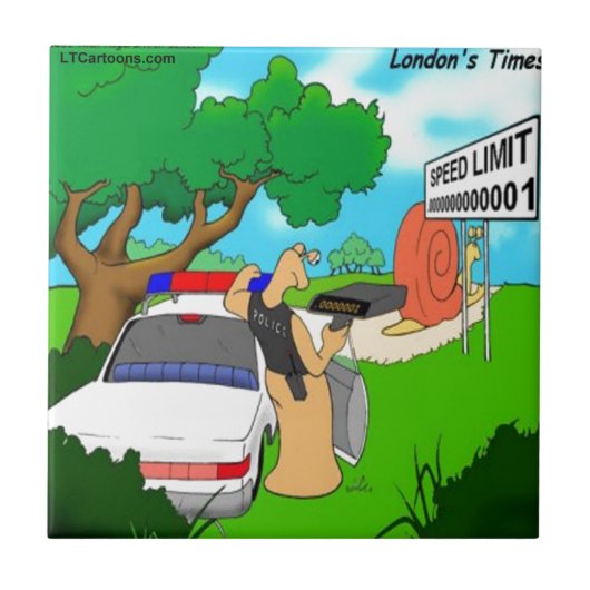 スラッグ交通警官おもしろい タイル (正面)