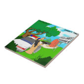 スラッグ交通警官おもしろい タイル (側面)