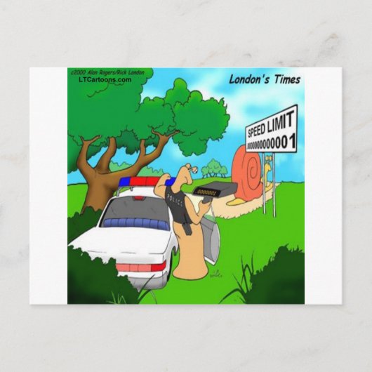 スラッグ交通警官おもしろい ポストカード (正面)