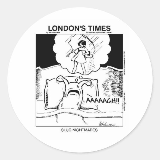 スラッグ悪夢おもしろいマンガのギフト&ティー ラウンドシール (正面)