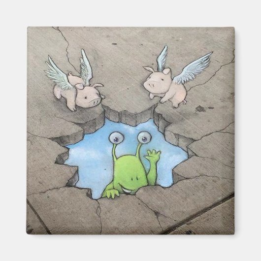 スラッゴのスカイホール（豚）磁石 マグネット (正面)