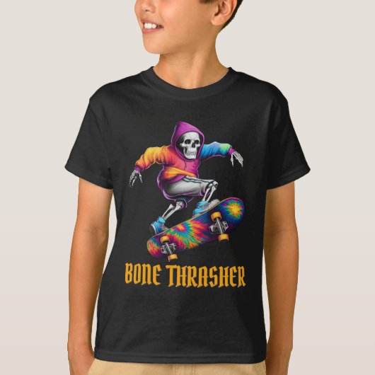 スラッシャーのスケルトンのハロウィーンの衣装 Tシャツ (正面)