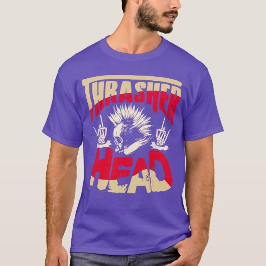 スラッシャーヘッド 滑稽な レトロ Tシャツ (正面)