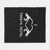 スラッシュスケルトンハンドクラシックハート フリースブランケット (正面(横))