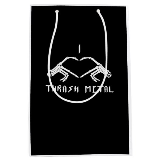 スラッシュスケルトンハンドクラシックハート ミディアムペーパーバッグ (正面)