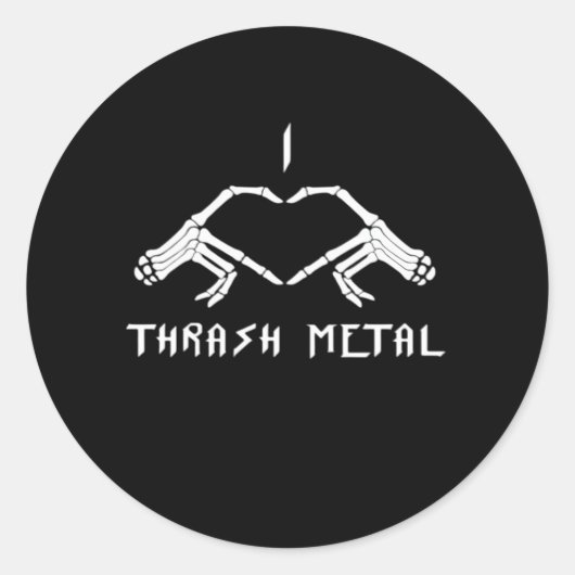 スラッシュスケルトンハンドクラシックハート ラウンドシール (正面)