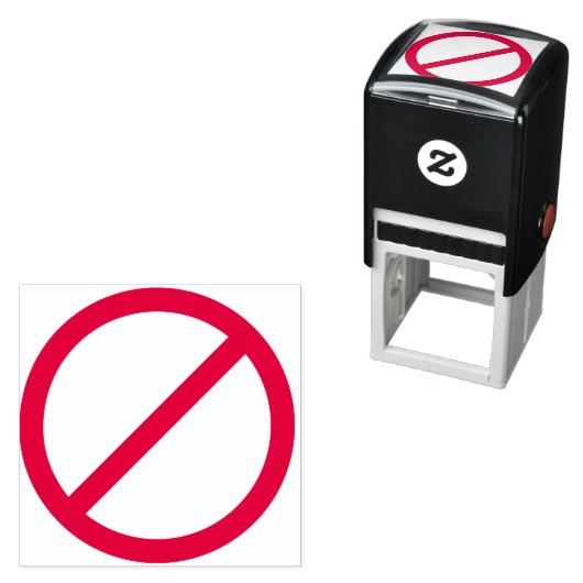 スラッシュ記号の付いたアンチの赤い円を使用しない セルフインキングスタンプ (インサイチュ)