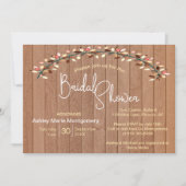 スラッ素朴ウッドリーフカラフルアーチブライダルシャワー 招待状 (正面)