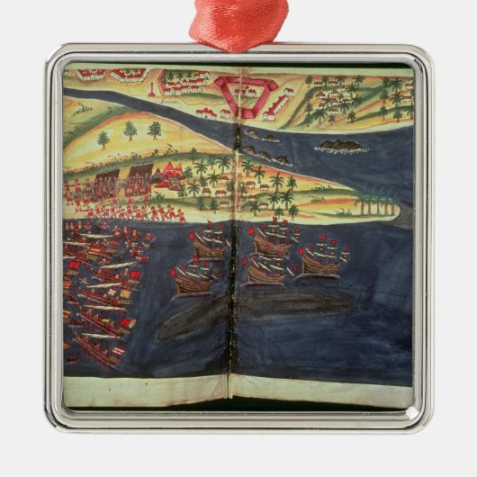 スラトの調査の地図 メタルオーナメント (正面)