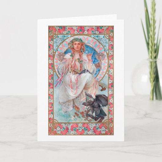 スラビア、ミュシャ カード (正面)