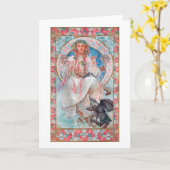 スラビア、ミュシャ カード (黄色い花)