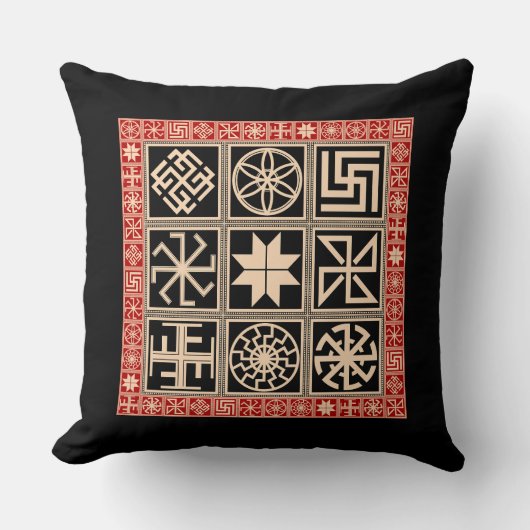スラビックアミュレットシンボルや象徴装飾用クッション クッション (正面)