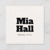 スラブはっきりしたミニマリストホワイトスクエアビジネスカード スクエア名刺 (正面)